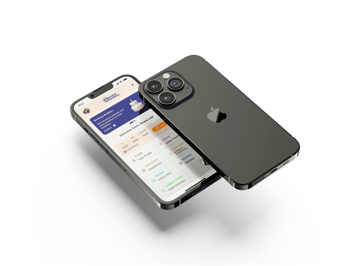 Bharatpayroll HRMS mobile app UI/UX redesign case study — Bhongir Sawarkar, Hyderabad