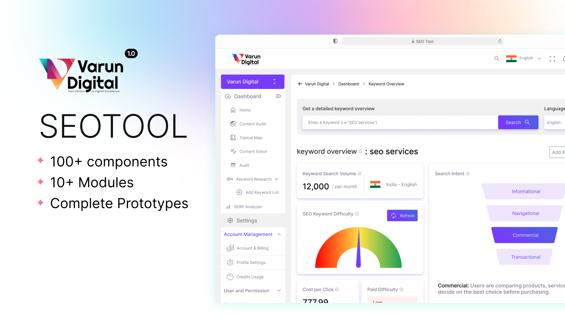 SEO Tool Dashboard-thesawarkar